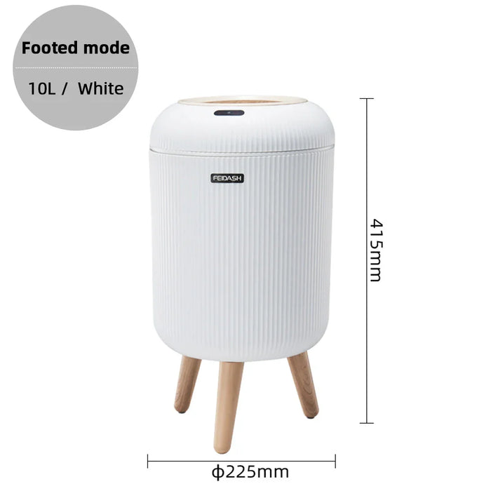 7/10L Wooden High Foot Smart Trash Bin Automatic Sensor Trash Can For Bathroom Kitchen Wastebasket Smart Home