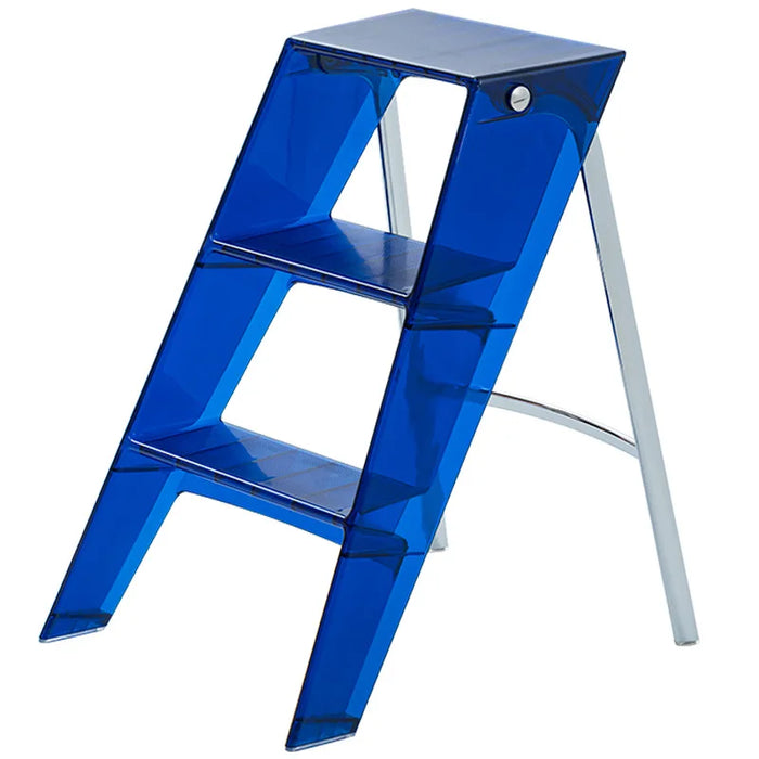 Acrylic Transparent Household Plastic Stepladder Folding Indoor Thickened Herringbone Storage Three-step Ladder 2023 New