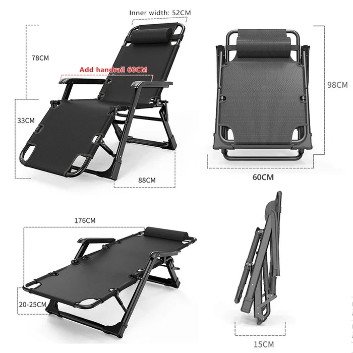 Adjustable height folding bed ultra light household multifunctional recliner outdoor autonomous driving folding recliner