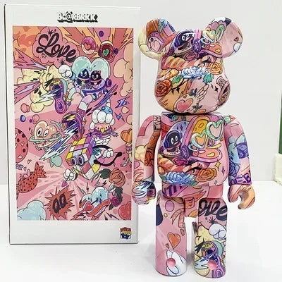 28cm 400% Bearbrick Figure Fashion Violent Bear Statue Desktop Decoration Bearbrick Figurine Luxury Living Room Decoration Decor