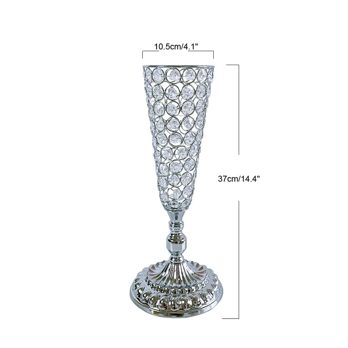 2Pcs/lot Metal Flower Vase, Crystal Flower Arrangement Stand for Wedding Centerpieces for Table,Restaurant Hotel Decorations