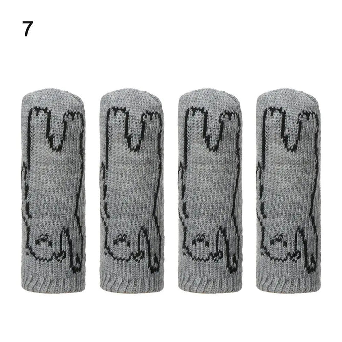 4PCS Universal Leg Sock Protective Case Knitting Chair Foot Cover Non-Slip Floor Furniture Protector Home Decor