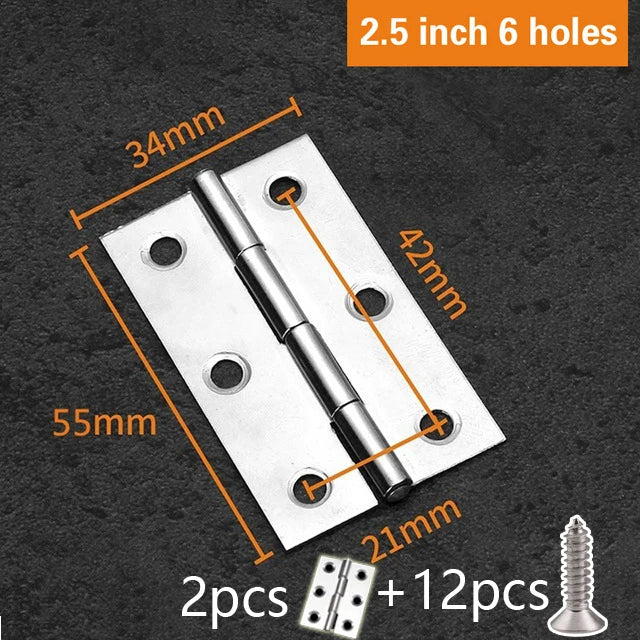 2Pcs Stainless Steel Flat Hinge Cabinet Doors 1 inch 1.5 inch 2inch 2.5 inch 3inch 4inch Windows Hinge Wooden Box Mini Hinge