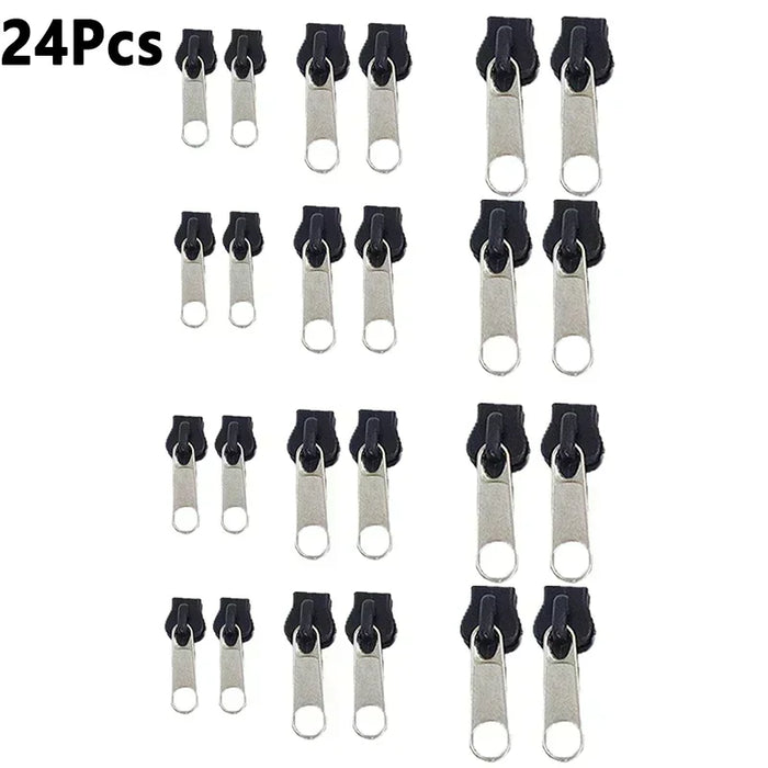 24/12/6Pcs New Instant Zipper Universal Instant Fix Zipper Repair Kit Replacement Zip Slider Teeth Rescue New Design for DIY Sew