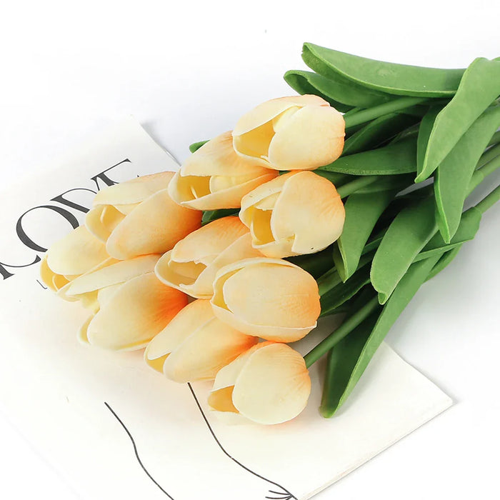 29cm Tulip Artificial Flowers Bouquet 10/5Pcs PE Foam Fake Flower for Wedding Ceremony Decoration Home Room Garden Bouquet Decor