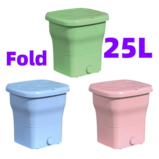 25L Large Portable Washing Machine Folding and Dryer Bucket for Clothes Tourists Travel Automatic Socks Underwear Mini Washer