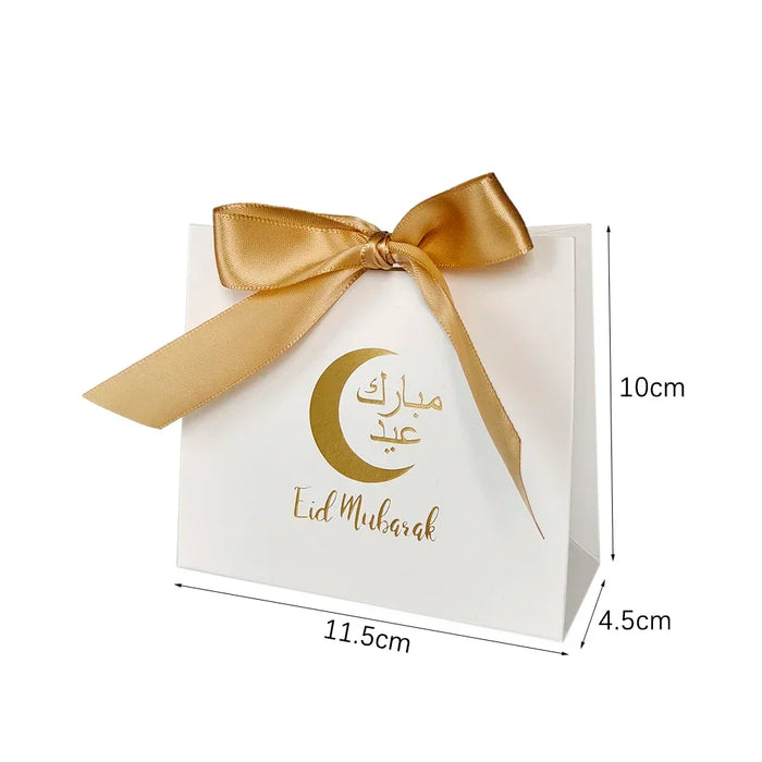 5Pcs Eid Mubarak Gift Box Eid Mubarak Candy Cookie Box Eid Party Gift Packaging Bags Ramadan Favors Eid Mubarak Decoration 2024