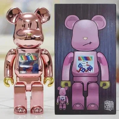 28cm 400% Bearbrick Figure Fashion Violent Bear Statue Desktop Decoration Bearbrick Figurine Luxury Living Room Decoration Decor