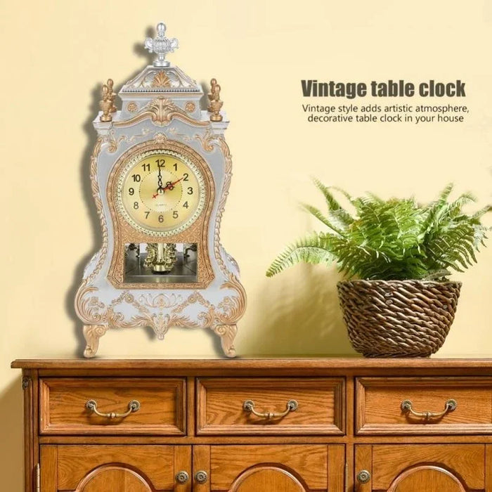 Desk Alarm Clock Vintage Clock Classical Royalty Sitting Room Desk Imperial Furnishing Creative Sit Pendulum Clock