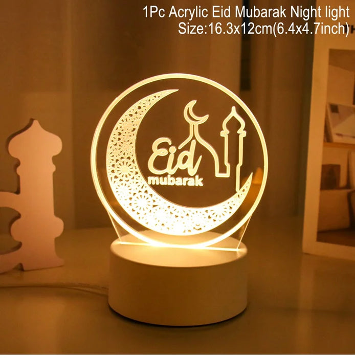 EID Night Light Mubarak Ramadan Decoration For Home 2024 Islamic Muslim Party Decor Ramadan Kareem Happy Eid Al Adha Ramadan