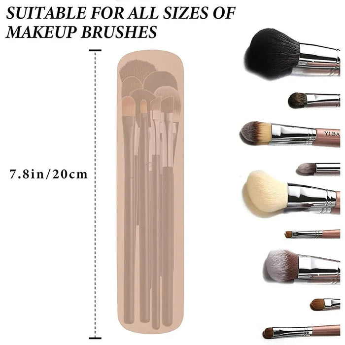 Trendy travel Makeup Brush Holder Silicon material Portable for getting ready travelling Cosmetic case makeup organizers