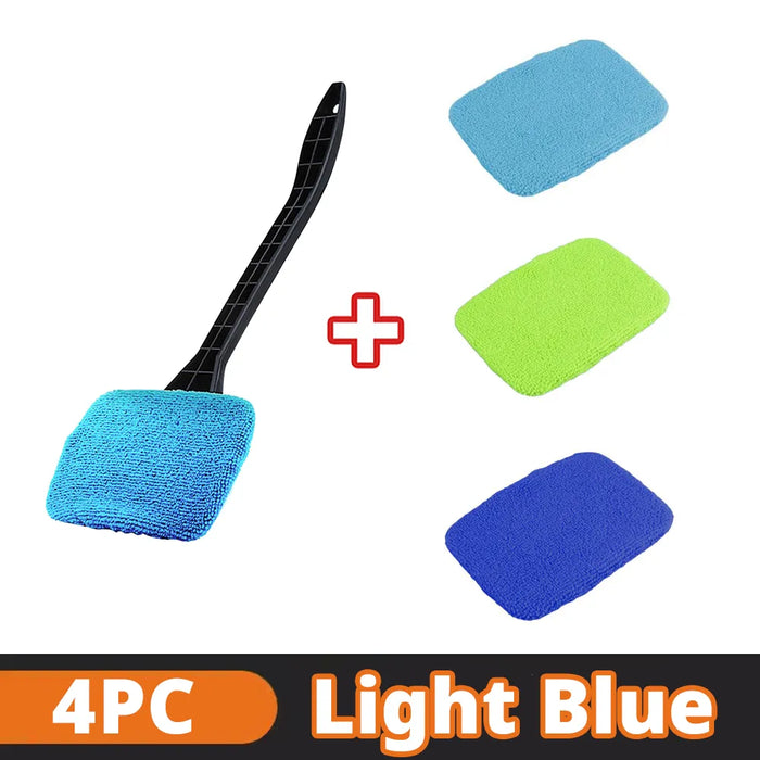 Car Window Cleaner Brush Kit Windshield Cleaning Wash Tool Inside Interior Auto Glass Wiper with Long Handle Car Accessories