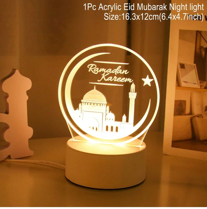 EID Night Light Mubarak Ramadan Decoration For Home 2024 Islamic Muslim Party Decor Ramadan Kareem Happy Eid Al Adha Ramadan