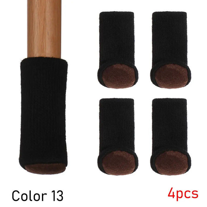 4PCS Universal Leg Sock Protective Case Knitting Chair Foot Cover Non-Slip Floor Furniture Protector Home Decor