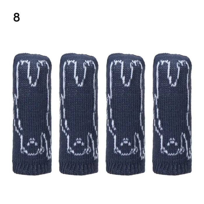 4PCS Universal Leg Sock Protective Case Knitting Chair Foot Cover Non-Slip Floor Furniture Protector Home Decor