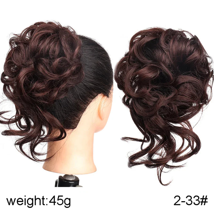 MANWEI Synthetic Curly Donut Chignon With Elastic Band Scrunchies Messy Hair Bun Updo Hairpieces Extensions for Women