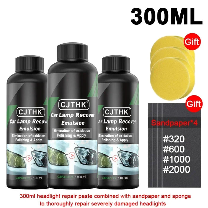 Car Headlight Restoration Polishing Kits Headlamp Scratch Remover Repair Cleaning Paste Remove Oxidation Headlight Polish Liquid