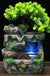 Decorative Table Waterfall Fountain with Pump Rockery Meditation Statue Illuminated Water Fountains Office Decor Crafts