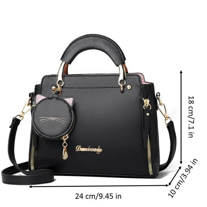 Fashion Handbag for Women Ladies Top Handle Satchel Shoulder Bags Cat Purse