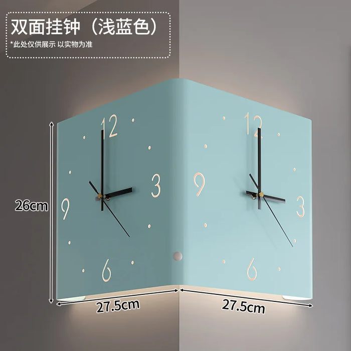 Double Corner Wall Clock Home Decoration Living Room Creative Simple Modern Wall Clock Fashion Sun Corner Wall Clock