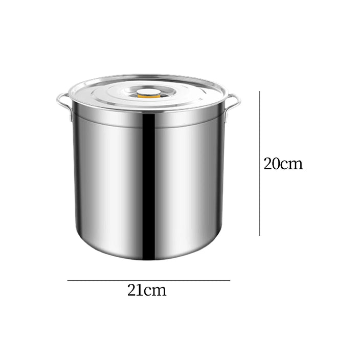 6L Stainless Steel Stockpot with Lid Easy to Clean Large Capacity Soup Pot for Kitchen Household Hotel