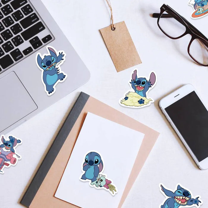 51PCS Cute Cartoon Lilo & Stitch Stickers DIY Diary Laptop Luggage Skateboard Graffiti Decals Fun Classic Toy