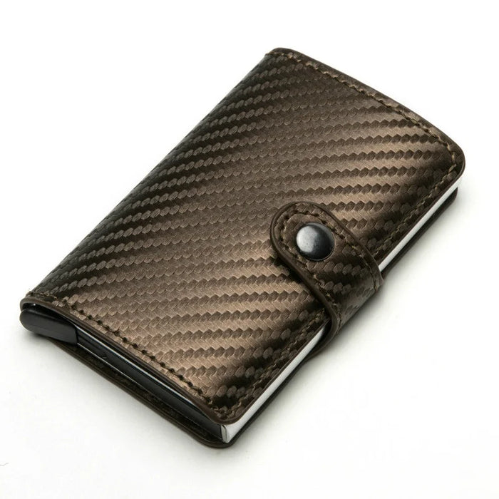 Custom Card Holder Anti-theft Carbon Fiber Wallet Men Credit Card Holder Zipper Coins Pocket Wallet RFID Card Case & Money Clips