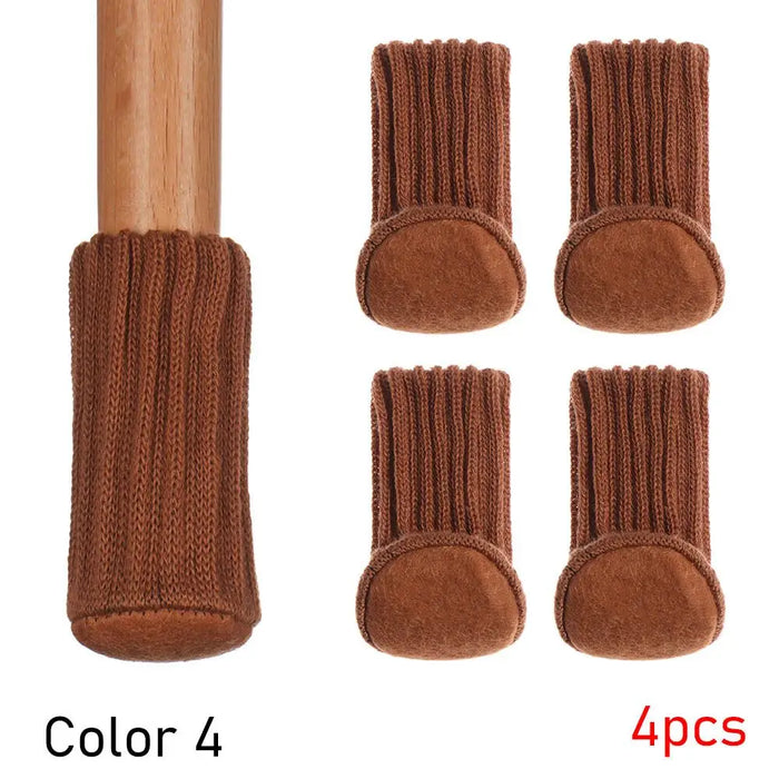 4PCS Universal Leg Sock Protective Case Knitting Chair Foot Cover Non-Slip Floor Furniture Protector Home Decor