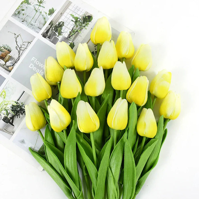 35 cm Tulip Flower Artificial Tulip Bouquet 10/5Pcs PE foam Fake Flower for wedding Ceremony Decor Home Garden Bouquet Decor