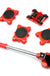 5 Pcs Furniture Moving Transport Roller Set Removal Lifting Moving Tool Set Wheel Bar Mover moving Heavy Stuffs Device Hand Tool