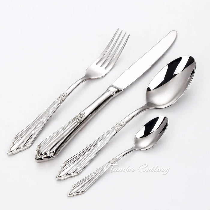 8/12/16/20/24Pcs Gold Plated Cutlery Stainless Steel Tableware Luxury Dinner Set Sliver Knife Fork Spoon Mirror Kitchen Utensils