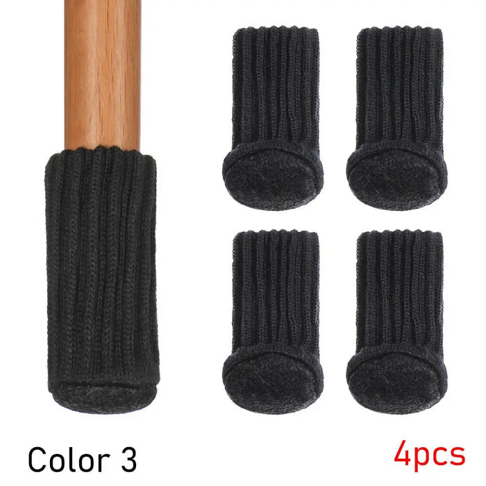 4PCS Universal Leg Sock Protective Case Knitting Chair Foot Cover Non-Slip Floor Furniture Protector Home Decor