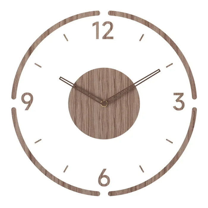 Creative Wall Clock Wood Silent Wall Clock Large Decorative Battery Operated Non Ticking Analog Retro Clock for Living Room