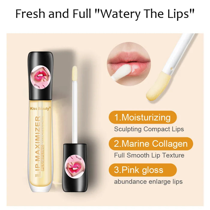 Collagen Instant Volumising Lip Plumper Serum Moisturizing Lip Gloss Oil  Lips Repairing Reduce Lip Fine Lines Makeup Lipstck