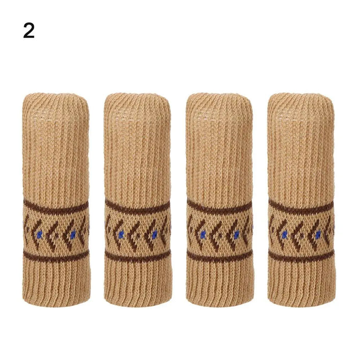 4PCS Universal Leg Sock Protective Case Knitting Chair Foot Cover Non-Slip Floor Furniture Protector Home Decor