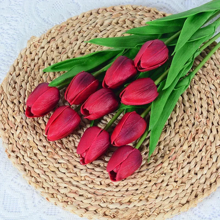 5/10PCS Artificial Tulip Flower Bouquet Real Touch PE Foam Fake Flower for Wedding Decoration Flowers for Home Garden Decoraive