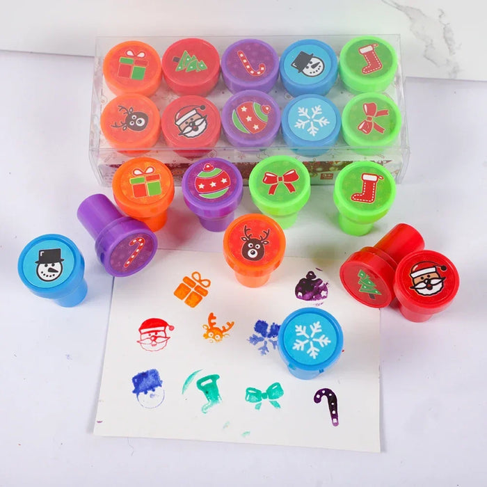 30Pcs Cute Mixed Animal Dinosaur Self-ink Stamps Toy Kids Birthday Party Favors Christmas Easter Party Goodie Bag Pinata Fillers