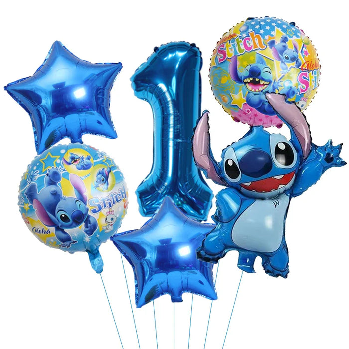 6pcs Disney Lilo & Stitch Party Balloons Stitch 32" Number Balloon set Baby Shower Birthday Party Decorations Kids Toy Gifts