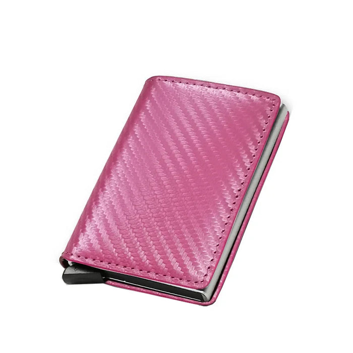 Carbon Fiber Credit Card Holder Wallets Men Brand Rfid Black Magic Trifold Leather Slim Mini Wallet Small Money Bag Male Purses