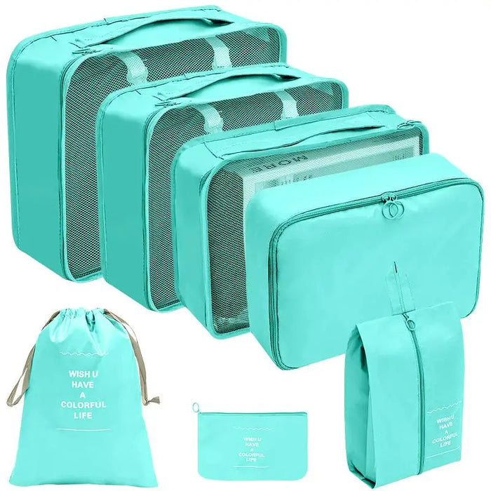 7/8/9/10 Pcs Set Travel Organizer Storage Bags Suitcase Packing Cubes Set Cases Portable Luggage Clothes Shoe Tidy Pouch Folding