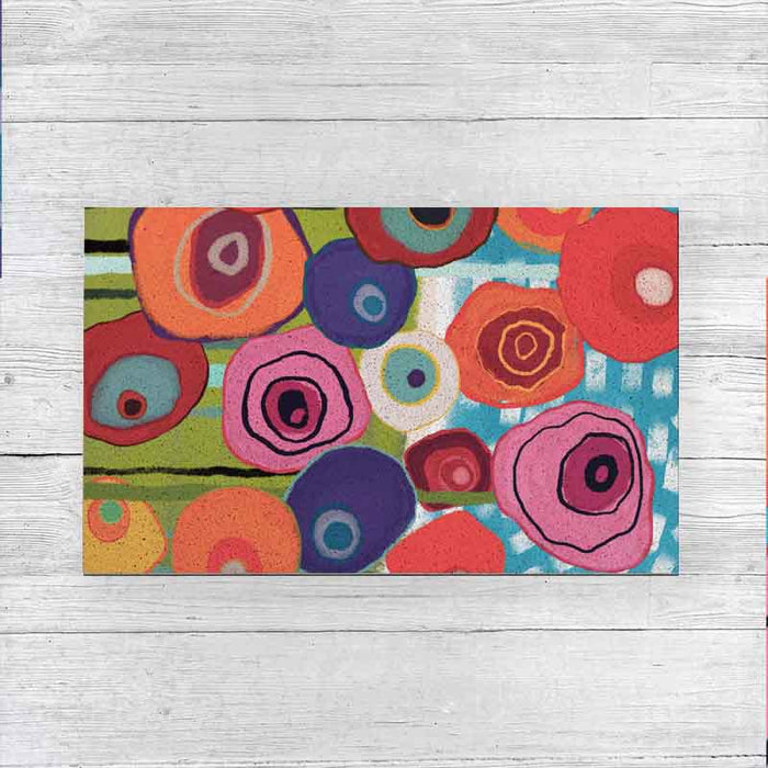 Colorful Flower Garden PVC coil Door Mat @Joy's design