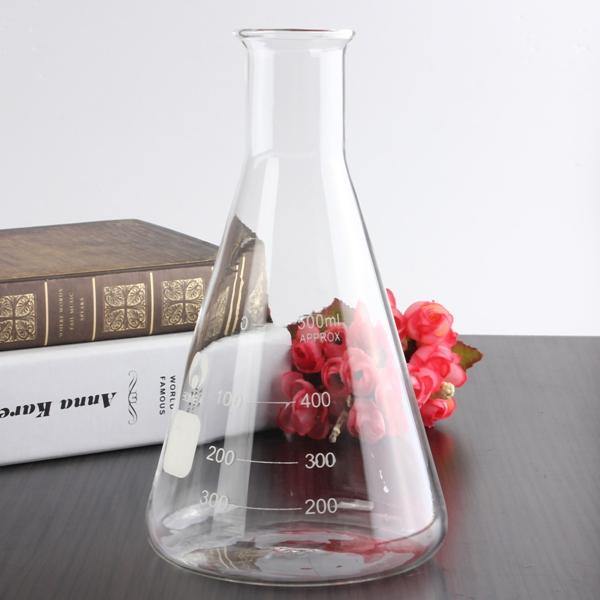 500ml 29/40 Graduated Narrow Mouth Glass Erlenmeyer Flask Conical Flask Ground Joints