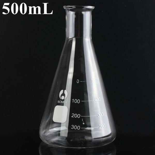 500ml 29/40 Graduated Narrow Mouth Glass Erlenmeyer Flask Conical Flask Ground Joints