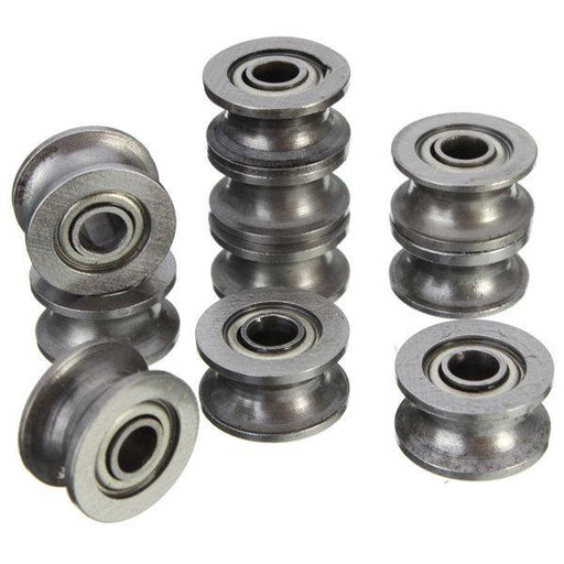 10pcs 624ZZ HCS U Groove Sealed Ball Bearings - 4x13x7mm Guide Pulley Ball Bearings Set