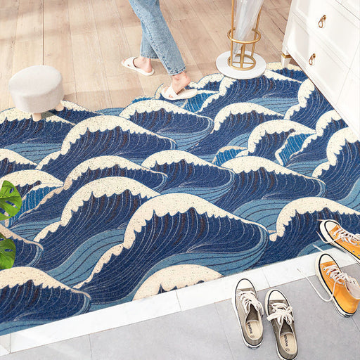 Ukiyoe Blue Wave Door Mat