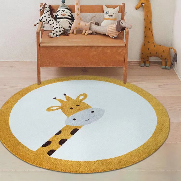 Nursery Gamer Cartoon Round Rug