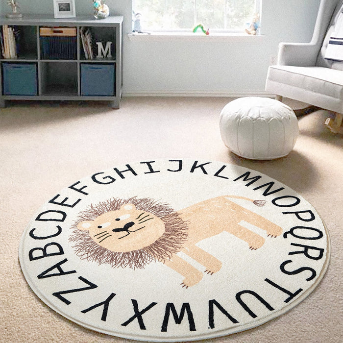 Nursery Gamer Cartoon Round Rug