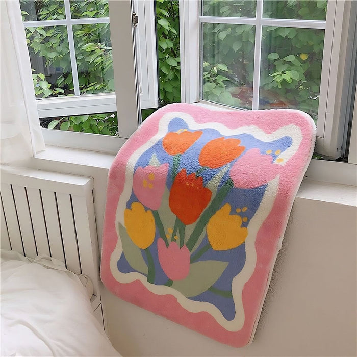 Pink Tulip Door Mat