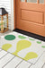 Yellow Green Wave and Dots Door Mat