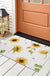 White Ground Sun Flower Door Mat